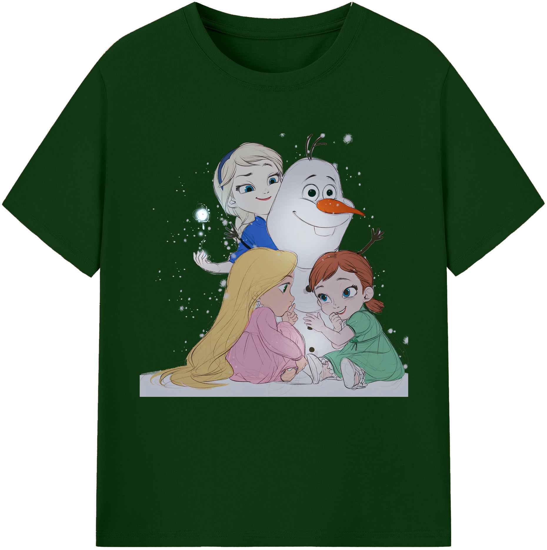 （画像用） アナと雪の女王 アンナ エルサ Frozen Anna Elsa 綿100％半袖Tシャツ（フロントプリント）
